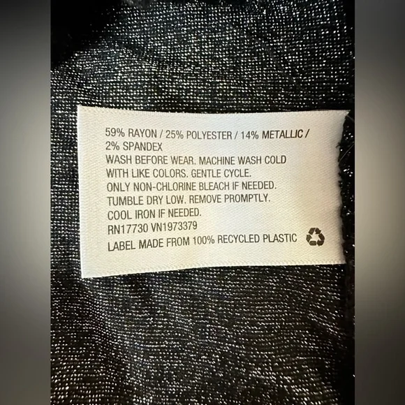 LADIES BLACK & GREY SPARKLY TOP - Picture 2 of 2